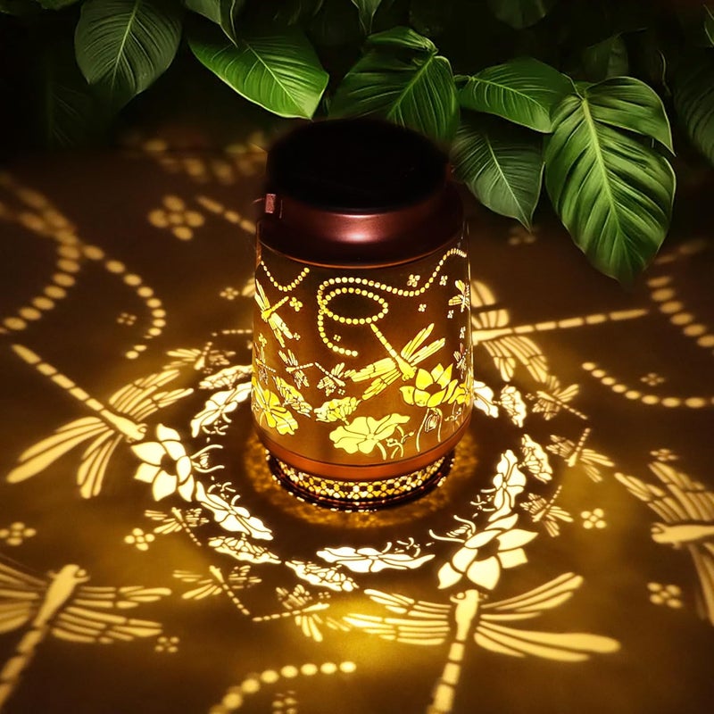 Fussion Dragonfly Gifts for Women Solar Lantern Dragonfly Decor Birthday Gifts for Women Mom Grandma Sister Friend Mothers Day Gifts Garden Decor Metal Solar Lights Outside Decor for Backyard Patio Deck Porch - Image 1